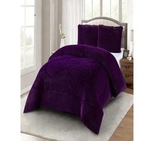 COBERTORES DE PELUDOS CON CHIPORRO 2 PLAZAS 230X250CM MORADO