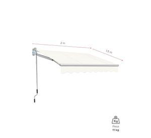 Toldo con brazo retractil Terrazas 2x1.5 Mts Blanco