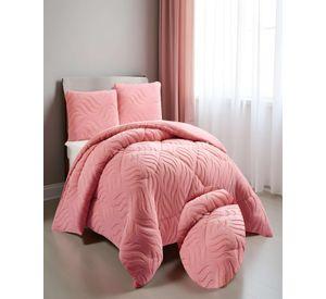 COBERTOR TEXTURIZADA DE INVIERNO DISEÑO 02 KING ROSA