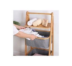 Mueble Estante Organizador Bambú Cesto