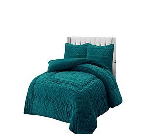 COBERTOR DE INVIERNO CON TEXTURA KING 250X270CM TURQUESA