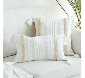 Set de 2 cojines bohemios en 45x45cm y 30x50cm