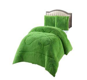 COBERTORES DE PELUDOS CON CHIPORRO PLAZA Y MEDIA 180X200CM VERDE