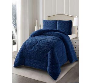 COBERTOR DE INVERNO TEXTURIZADA DISEÑO 01 KING AZUL OSCURO