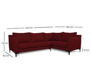 Seccional Alanna Chenille Tipo Lino Rojo