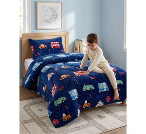 Cobertor Plush de Lujo Lana Sintetica Confort Superior Plaza y Media m4