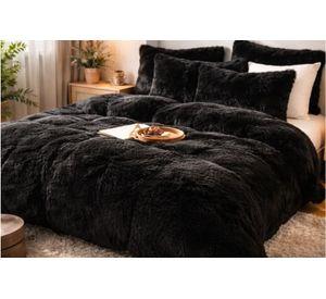 Cobertor Invierno Con Chiporro Negro 2plazas+fundas Alm+funda Coji