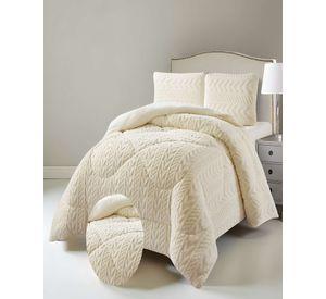 COBERTOR DE INVERNO TEXTURIZADA DISEÑO 01 KING BEIGE