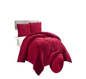 COBERTOR DE INVERNO TEXTURIZADA DISEÑO 02 KING ROJO