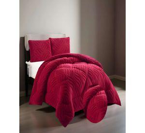 COBERTOR DE INVERNO TEXTURIZADA DISEÑO 02 KING ROJO