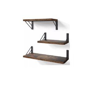 Repisas Flotantes de Madera Multipropósito Kit 3 Rústico