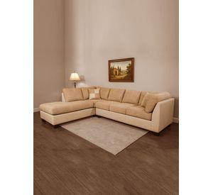 SECCIONAL PADUA IZQ PU BEIGE/TELA VELVET BEIGE