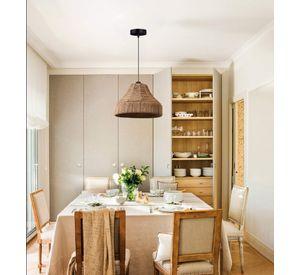 Lámpara Colgante Techo Fibra Natural Elegante Decoración Jhn