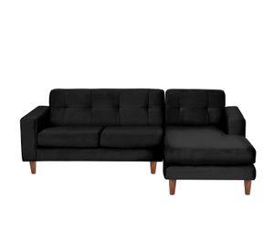 SOFA CHAISELONG DER SALERNO TELA  VELVET  NEGRO