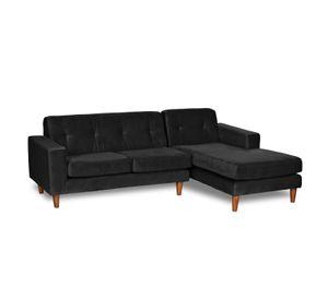 SOFA CHAISELONG DER SALERNO TELA  VELVET  NEGRO