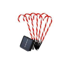 Pack 6 Bastones De Caramelo Grandes Para Exteriores de Navidad con Panel Solar
