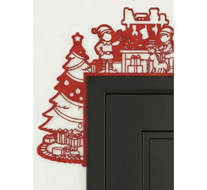 Decoración de puerta navideña de árbol