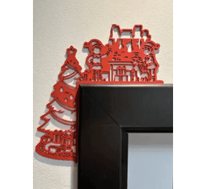 Decoración de puerta navideña de árbol