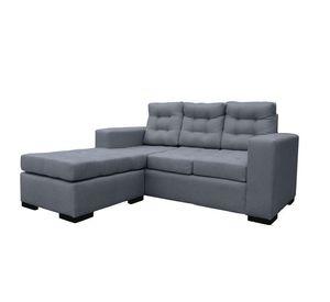 Seccional Antu Chenille Tipo Lino Gris 3 Cuerpos