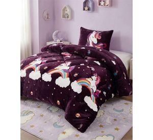 Cobertor Plush de Lujo Lana Sintetica Confort Superior Plaza y Media m1