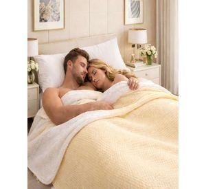 FRAZADA CON CHIPORRO ELEGANTE PLAZA Y MEDIA 150X200cm Beige