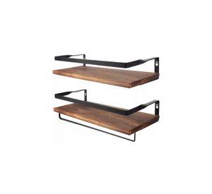 Repisas Flotantes de Madera Modernas Multipropósito Kit 2 Marrón Oscuro