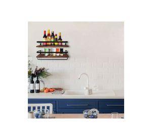 Repisas Flotantes de Madera Modernas Multipropósito Kit 2 Marrón Oscuro