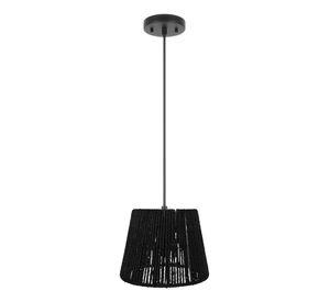 Lámpara Colgante Techo Negra Mimbre Tejido Bohemia Jhn