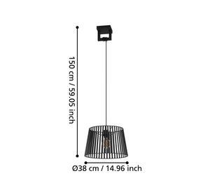 Lámpara Colgante Bogota Acero Negro 1X40W E27, IP20 cod.390002
