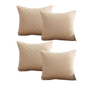 PACK DE 4 FUNDAS DE TERCIOPELO TRENZADO BEIGE