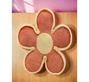 PACK DE COJIN DECORATIVO EN FORMA DE FLOR COLOR NARANJA CON BORDE BEIGE