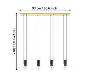 Lámpara Colgante Bitachito Acero Negro E27 4X40W Cod98858