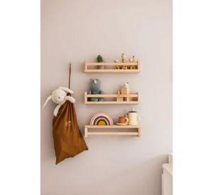 Set de 3 Repisas Flotantes Modernas Barandas 60cm Marrón Claro