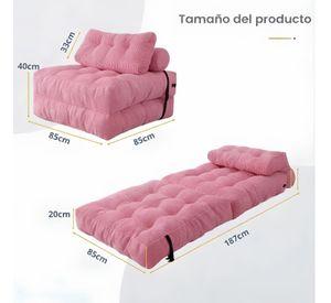 Silla Sofá Cama 187x85cm Puff Plegable Acolchada Hogar