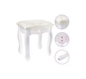 TABURETE DE TOCADOR MADERA BLANCO ROSE ANGELA