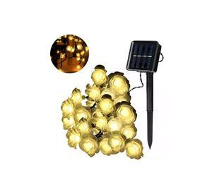 Luces Solares Rosas Led 6m Guirnalda Luces Exterior Cascada