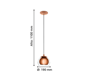 Lámpara Colgante Rocamar Cobre E27 1X40W