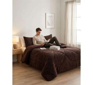Cobertor Plush de Lujo Lana Sintetica Confort Superior Plaza y Media m18