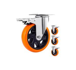 Set X4 Ruedas de 4 Pulgada Giratoria Para Muebles Con Frenos