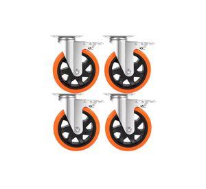 Set X4 Ruedas de 4 Pulgada Giratoria Para Muebles Con Frenos