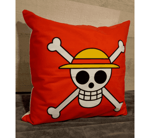 Cojín Felpa 45x45 cm Bandera Pirata Mugiwara Luffy Extra Suave