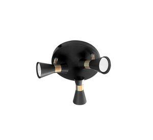 Plafón Zeny 3 Luces Negro Mate Antique Gu10