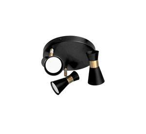 Plafón Zeny 3 Luces Negro Mate Antique Gu10