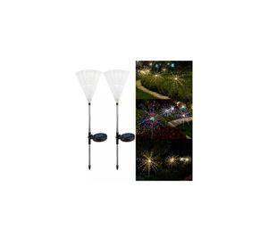 Pack X2 Luces Multicolor Solares Micro Led Fuego Artificial