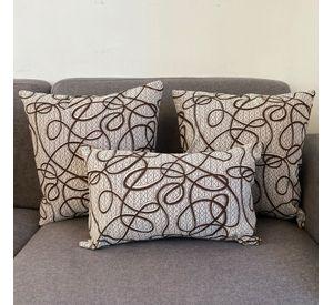 Cojin Decorativo Diseño Cordon Café 60x40 Relleno