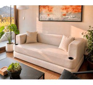 Sofá cama 3 cuerpos Muna lino beige