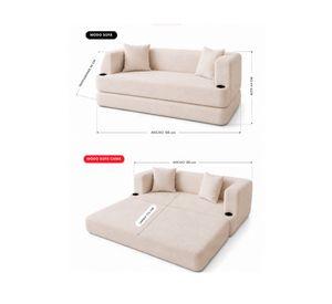 Sofá cama 3 cuerpos Muna lino beige