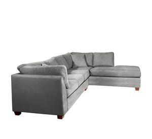 SECCIONAL PADUA DER TELA VELVET GRIS