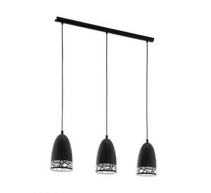 LAMPARA COLGANTE ACERO SAVIGNANO BLANCO NEGRO E27 3X60W COD 97444