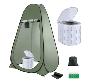 Carpa caseta baño vestidor portátil +inodoro verde